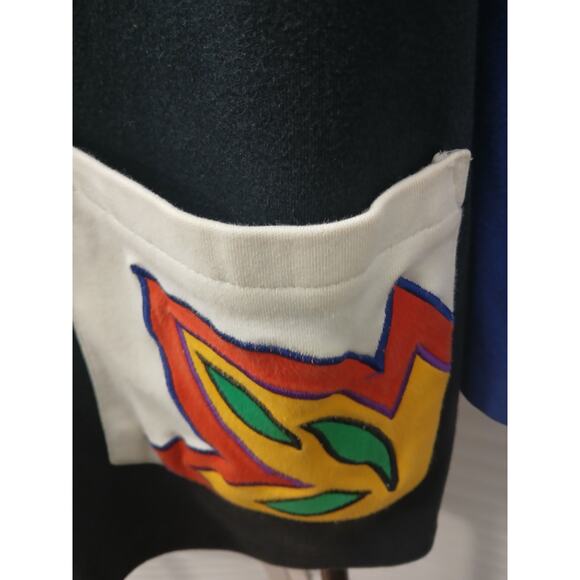 I.B. Diffusion VINTAGE 80’s Multicolor Color Block Blazer Pockets Relaxed Fit  L - Picture 5 of 14